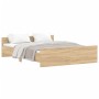 Estructura de cama con cabecero piecero roble Sonoma 140x200 cm de , Camas y somieres - Ref: Foro24-3203749, Precio: 123,19 €...