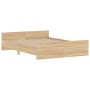 Estructura de cama con cabecero piecero roble Sonoma 140x200 cm de , Camas y somieres - Ref: Foro24-3203749, Precio: 123,19 €...