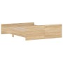 Estructura de cama con cabecero piecero roble Sonoma 140x200 cm de , Camas y somieres - Ref: Foro24-3203749, Precio: 123,19 €...