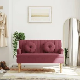 Banco con cojines tela rojo tinto 113x64,5x75,5 cm de , Bancos - Ref: Foro24-372137, Precio: 176,14 €, Descuento: %