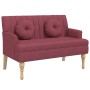 Banco con cojines tela rojo tinto 113x64,5x75,5 cm de , Bancos - Ref: Foro24-372137, Precio: 179,25 €, Descuento: %