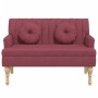 Banco con cojines tela rojo tinto 113x64,5x75,5 cm de , Bancos - Ref: Foro24-372137, Precio: 179,25 €, Descuento: %