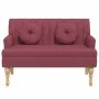 Banco con cojines tela rojo tinto 113x64,5x75,5 cm de , Bancos - Ref: Foro24-372137, Precio: 176,14 €, Descuento: %