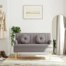 Banco con cojines tela gris taupe 113x64,5x75,5 cm by , Banks - Ref: Foro24-372135, Price: 161,79 €, Discount: %