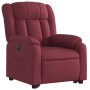 Sillón eléctrico reclinable elevable de tela rojo tinto en Sillones | Comprar online en Foru.es