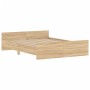 Estructura de cama con cabecero piecero roble Sonoma 160x200 cm de , Camas y somieres - Ref: Foro24-3203763, Precio: 129,34 €...