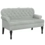 Banco con respaldo terciopelo gris claro 119,5x64,5x75 cm de , Bancos - Ref: Foro24-372156, Precio: 166,87 €, Descuento: %