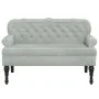 Banco con respaldo terciopelo gris claro 119,5x64,5x75 cm de , Bancos - Ref: Foro24-372156, Precio: 166,87 €, Descuento: %