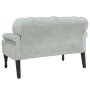 Banco con respaldo terciopelo gris claro 119,5x64,5x75 cm de , Bancos - Ref: Foro24-372156, Precio: 171,75 €, Descuento: %