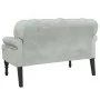 Banco con respaldo terciopelo gris claro 119,5x64,5x75 cm de , Bancos - Ref: Foro24-372156, Precio: 166,87 €, Descuento: %