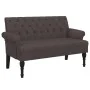 Banco con respaldo tela marrón oscuro 120x62x75,5 cm de , Bancos - Ref: Foro24-372123, Precio: 184,65 €, Descuento: %