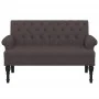 Banco con respaldo tela marrón oscuro 120x62x75,5 cm de , Bancos - Ref: Foro24-372123, Precio: 184,65 €, Descuento: %