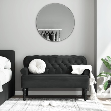 Banco con respaldo terciopelo negro 119,5x64,5x75 cm de , Bancos - Ref: Foro24-372161, Precio: 212,78 €, Descuento: %