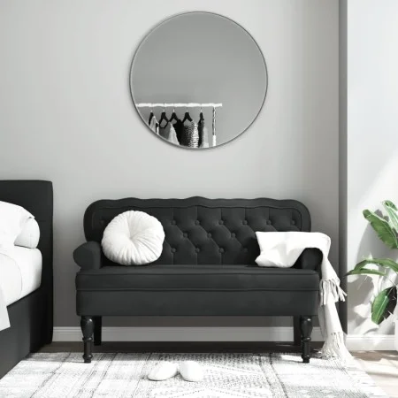Schwarze Samtbank mit Rückenlehne, 119,5x64,5x75 cm. von , Banken - Ref: Foro24-372161, Preis: 196,55 €, Rabatt: %