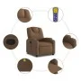 Sillón reclinable con masaje de tela marrón de , Sillones - Ref: Foro24-372381, Precio: 207,93 €, Descuento: %