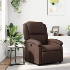 Sillón reclinable de cuero sintético marrón de , Sillones - Ref: Foro24-371777, Precio: 210,66 €, Descuento: %
