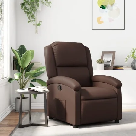 Sillón reclinable de cuero sintético marrón de , Sillones - Ref: Foro24-371777, Precio: 210,66 €, Descuento: %