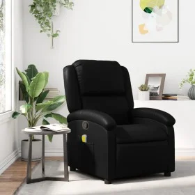 Sillón de masaje reclinable cuero sintético negro de , Sillones - Ref: Foro24-371782, Precio: 212,05 €, Descuento: %