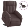 Sillón eléctrico reclinable elevable de tela marrón oscuro en Sillones | Comprar online en Foru.es