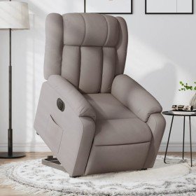 Sillón eléctrico reclinable elevable de tela gris taupe en Sillones | Comprar online en Foru.es