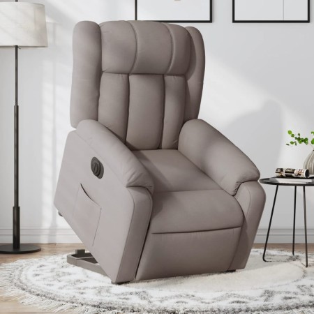 Sillón eléctrico reclinable elevable de tela gris taupe en Sillones | Comprar online en Foru.es