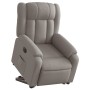 Sillón eléctrico reclinable elevable de tela gris taupe en Sillones | Comprar online en Foru.es