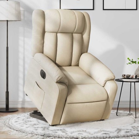 Sillón eléctrico reclinable elevable de tela color crema en Sillones | Comprar online en Foru.es