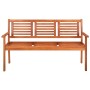 Banco de jardín 3 plazas madera maciza eucalipto y cojín 150 cm de , Bancos de jardín - Ref: Foro24-3061012, Precio: 194,27 €...