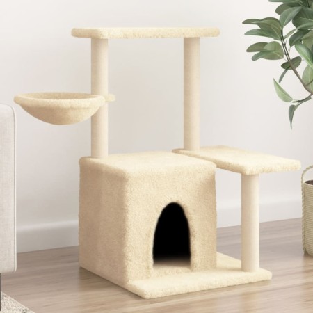 Rascador para gatos con postes de sisal color crema 83 cm en Mobiliario para gatos | Comprar online en Foru.es