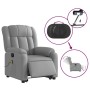 Sillón de masaje eléctrico reclinable elevable tela gris claro en Sillones | Comprar online en Foru.es