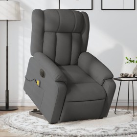 Sillón de masaje eléctrico reclinable elevable tela gris oscuro en Sillones | Comprar online en Foru.es