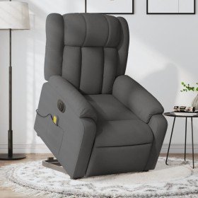Sillón de masaje eléctrico reclinable elevable tela gris oscuro en Sillones | Comprar online en Foru.es