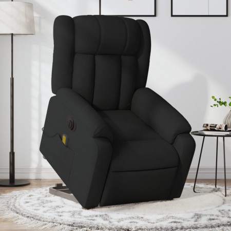 Sillón de masaje eléctrico reclinable elevable tela negro en Sillones | Comprar online en Foru.es