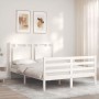 Estructura de cama con cabecero madera maciza blanco 140x200 cm de , Camas y somieres - Ref: Foro24-3194052, Precio: 152,28 €...