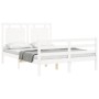 Estructura de cama con cabecero madera maciza blanco 140x200 cm de , Camas y somieres - Ref: Foro24-3194052, Precio: 152,28 €...