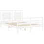 Estructura de cama con cabecero madera maciza blanco 140x200 cm de , Camas y somieres - Ref: Foro24-3194052, Precio: 152,28 €...