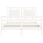 Estructura de cama con cabecero madera maciza blanco 140x200 cm de , Camas y somieres - Ref: Foro24-3194052, Precio: 152,28 €...