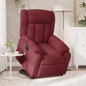 Sillón de masaje elevable eléctrico tela rojo tinto en Sillones | Comprar online en Foru.es