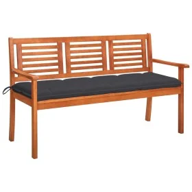 3-Sitzer-Gartenbank aus massivem Eukalyptusholz und Kissen 150 cm von , Gartenbänke - Ref: Foro24-3061011, Preis: 192,64 €, R...
