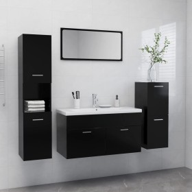 Conjunto de muebles de baño aglomerado negro de , Muebles de baño - Ref: Foro24-3071109, Precio: 374,45 €, Descuento: %
