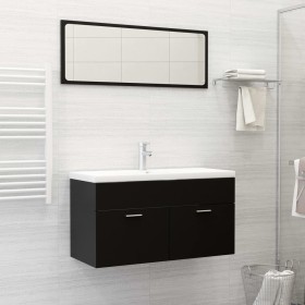 Juego de muebles de baño madera de ingeniería negro de , Muebles de baño - Ref: Foro24-3071334, Precio: 355,62 €, Descuento: %