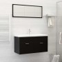 Juego de muebles de baño madera de ingeniería negro de , Muebles de baño - Ref: Foro24-3071334, Precio: 355,62 €, Descuento: %