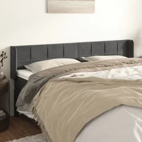 Kopfteil aus dunkelgrauem Samt, 203 x 16 x 78/88 cm von , Kopf- und Fußteile - Ref: Foro24-3118835, Preis: 69,16 €, Rabatt: %