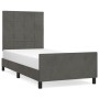 Estructura cama con cabecero terciopelo gris oscuro 100x200 cm de , Camas y somieres - Ref: Foro24-3125740, Precio: 132,40 €,...