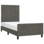Estructura cama con cabecero terciopelo gris oscuro 100x200 cm de , Camas y somieres - Ref: Foro24-3125740, Precio: 132,40 €,...