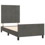 Estructura cama con cabecero terciopelo gris oscuro 100x200 cm de , Camas y somieres - Ref: Foro24-3125740, Precio: 132,40 €,...