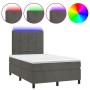 Cama box spring colchón y LED terciopelo gris oscuro 120x200 cm de , Camas y somieres - Ref: Foro24-3136114, Precio: 403,63 €...