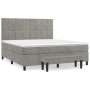 Cama box spring con colchón terciopelo gris claro 180x200 cm de , Camas y somieres - Ref: Foro24-3137857, Precio: 618,64 €, D...