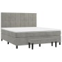 Cama box spring con colchón terciopelo gris claro 180x200 cm de , Camas y somieres - Ref: Foro24-3137857, Precio: 618,64 €, D...