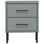 Mesita de noche patas de metal madera maciza pino gris OSLO de vidaXL, Mesitas de noche - Ref: Foro24-350974, Precio: 68,91 €...